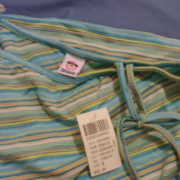 ZUTOPIA girls multicolor stripes one shoulder top - Picture 1 of 4